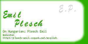 emil plesch business card